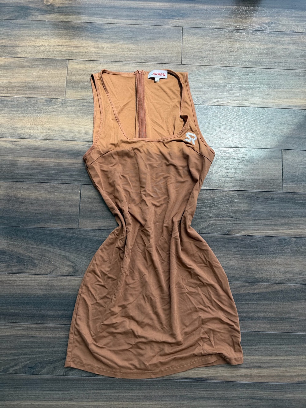 Brown Tank Dress - Sleek Sleeveless Women's Dress
